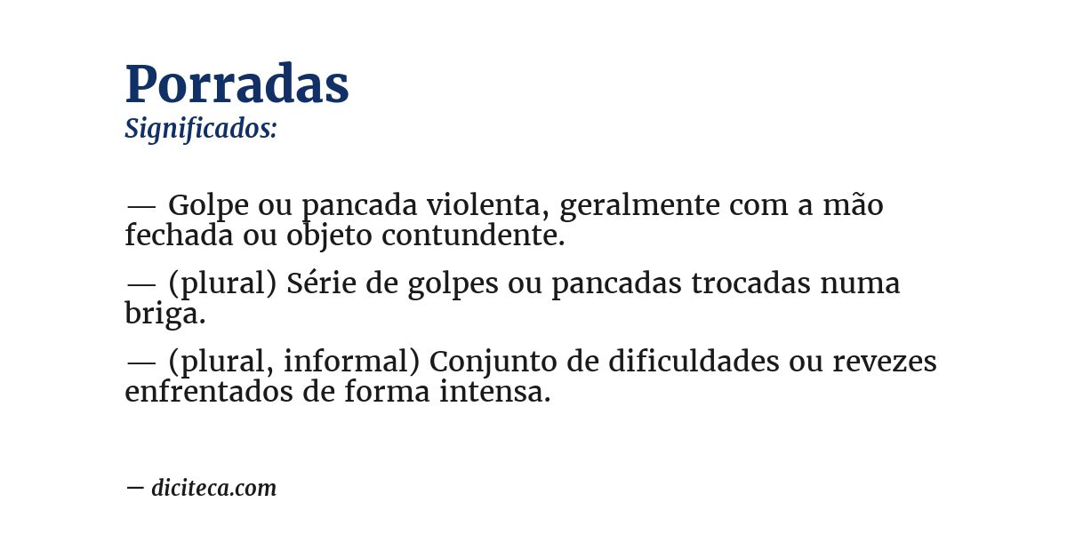 Significado de porradas