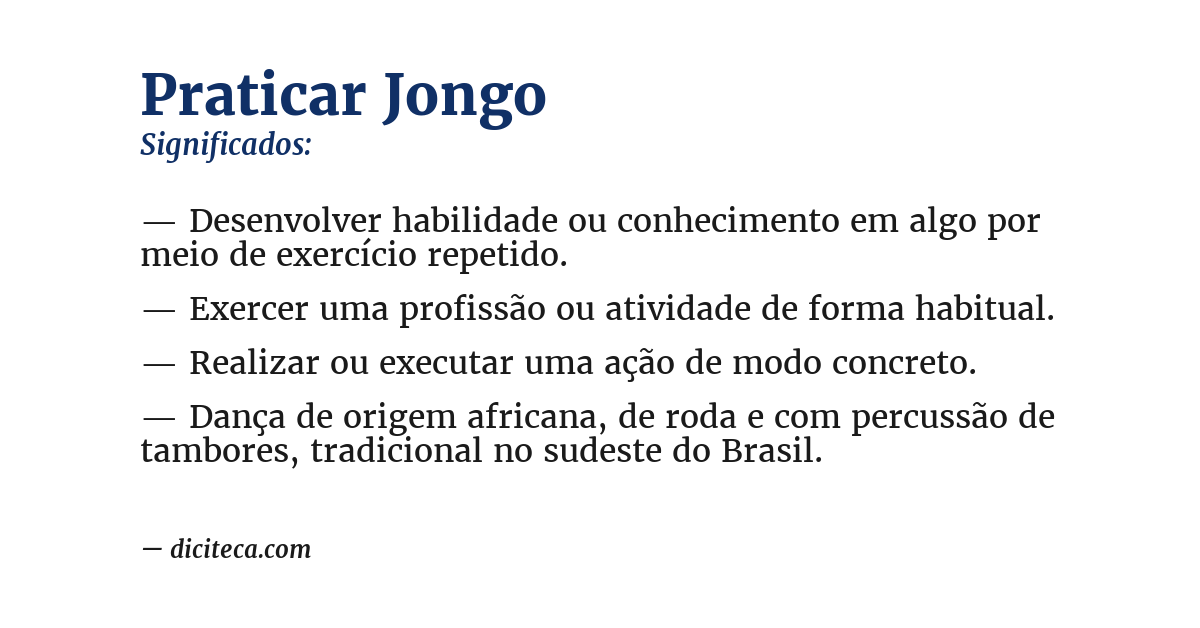 Significado de praticar jongo