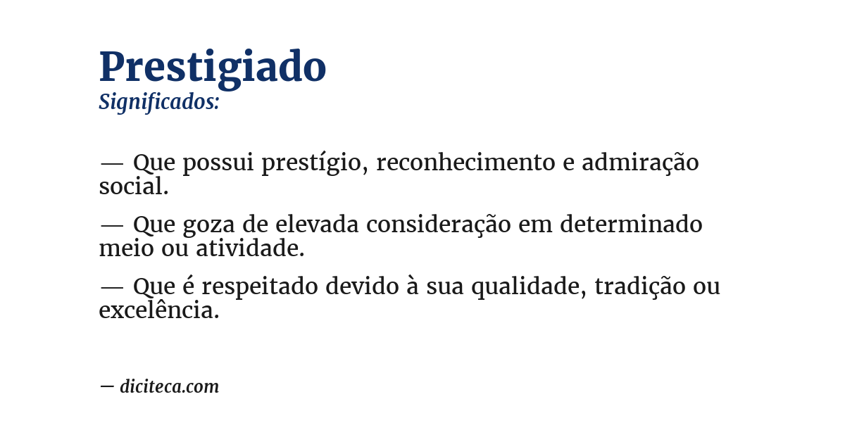 Significado de prestigiado