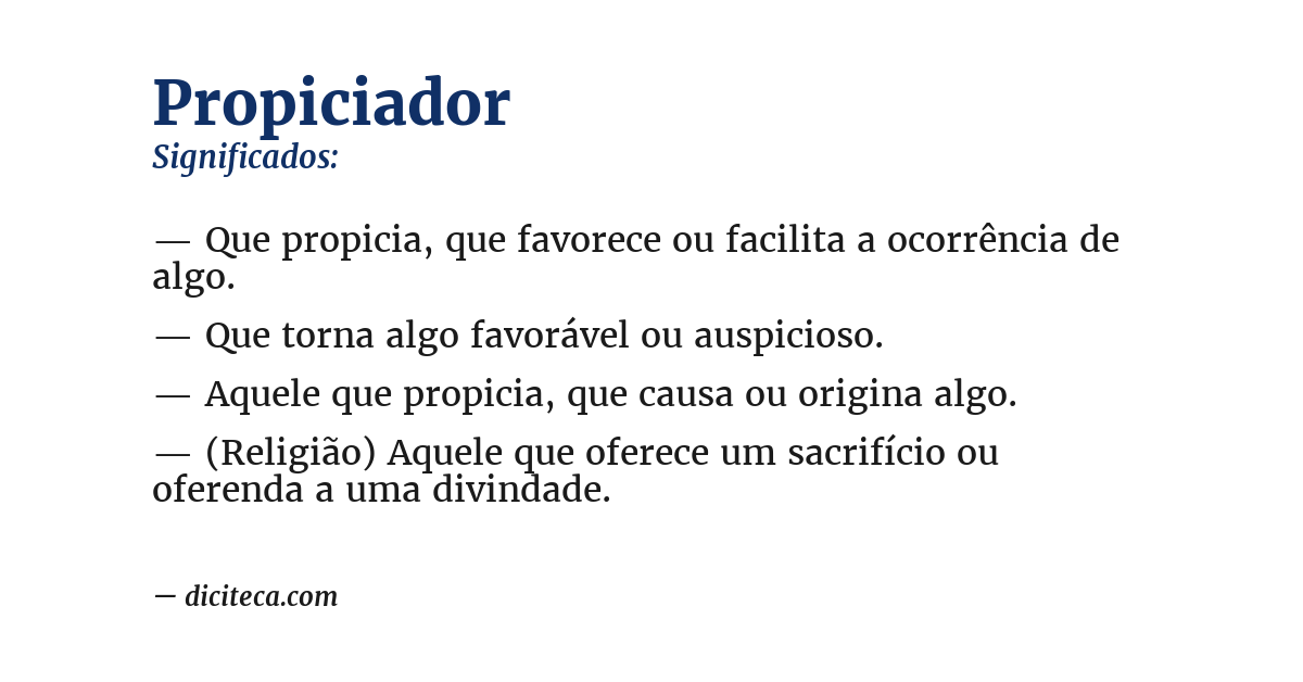 Significado de propiciador