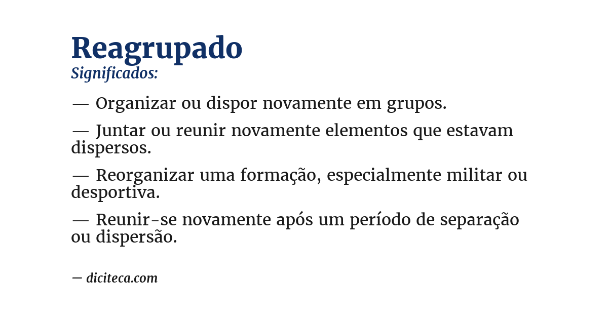 Significado de reagrupado