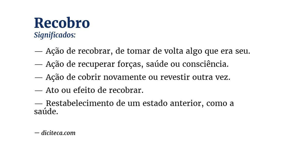 Significado de recobro
