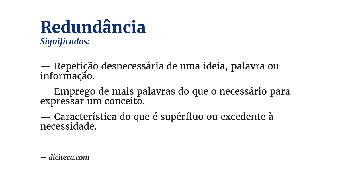 Significado de redundância