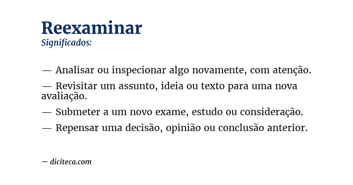 Significado de reexaminar