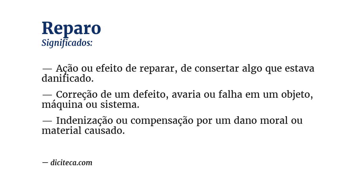 Significado de reparo