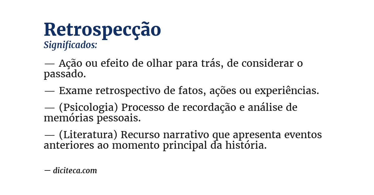 Significado de retrospecção