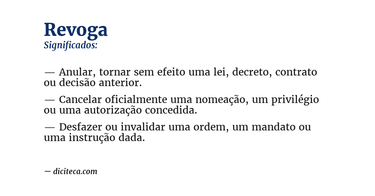 Significado de revoga
