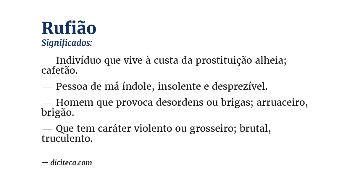 Significado de rufião