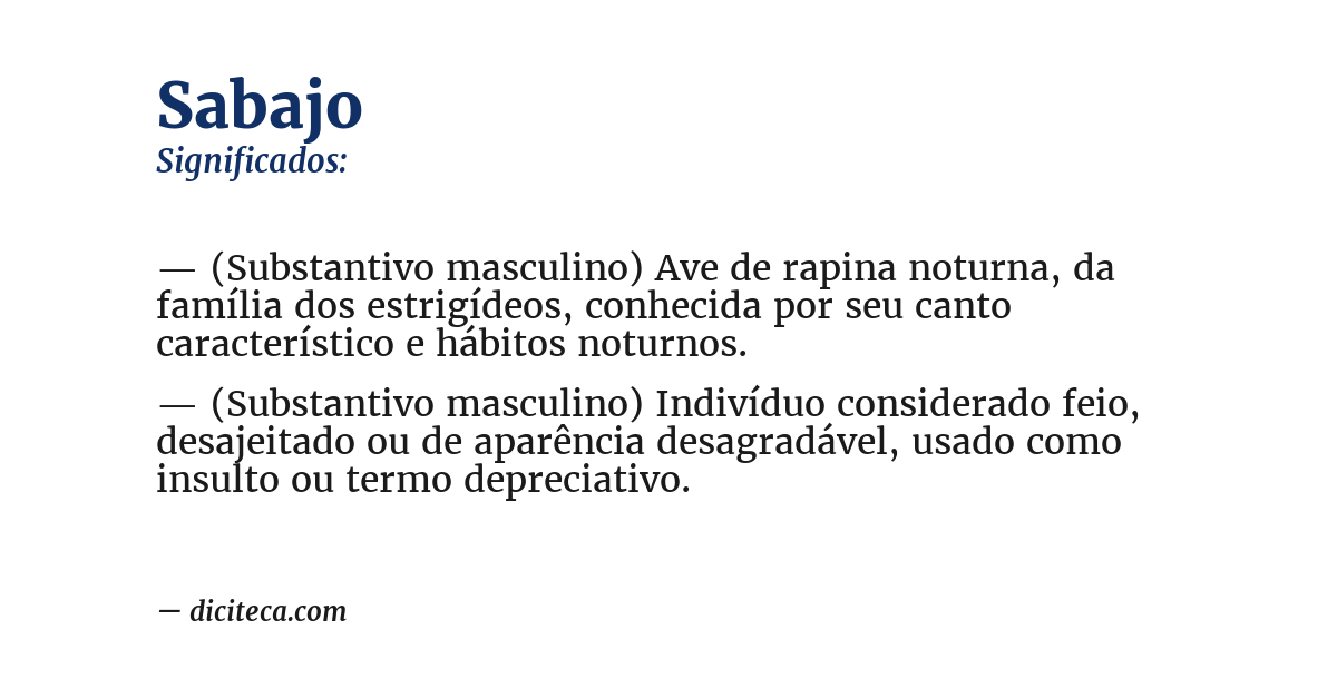 Significado de sabajo