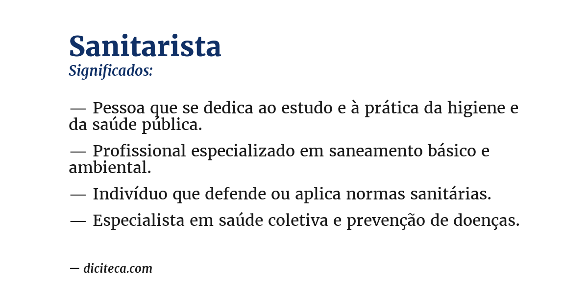 Significado de sanitarista