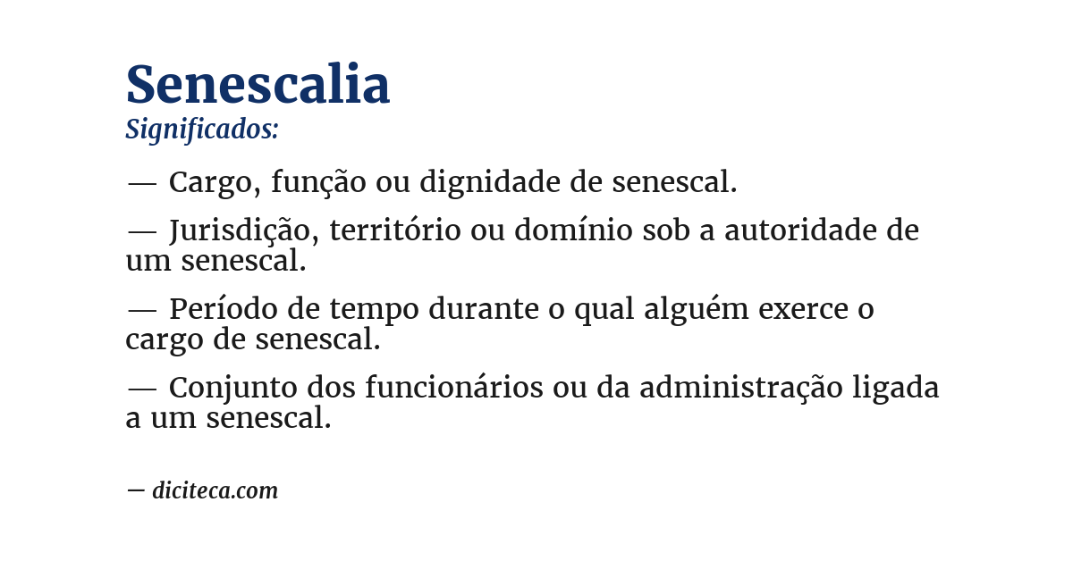 Significado de senescalia