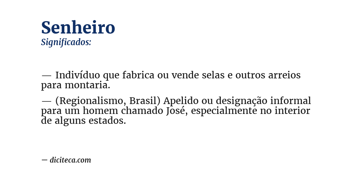 Significado de senheiro