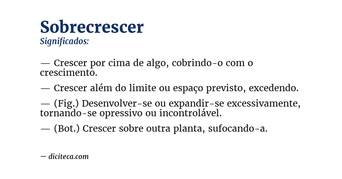 Significado de sobrecrescer