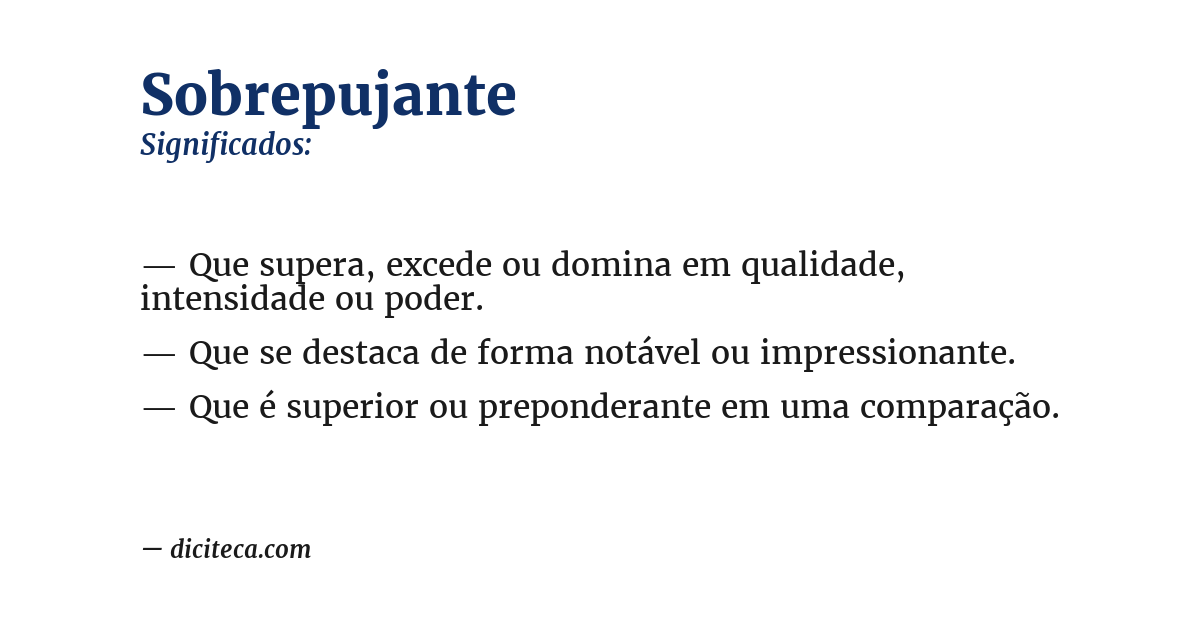 Significado de sobrepujante