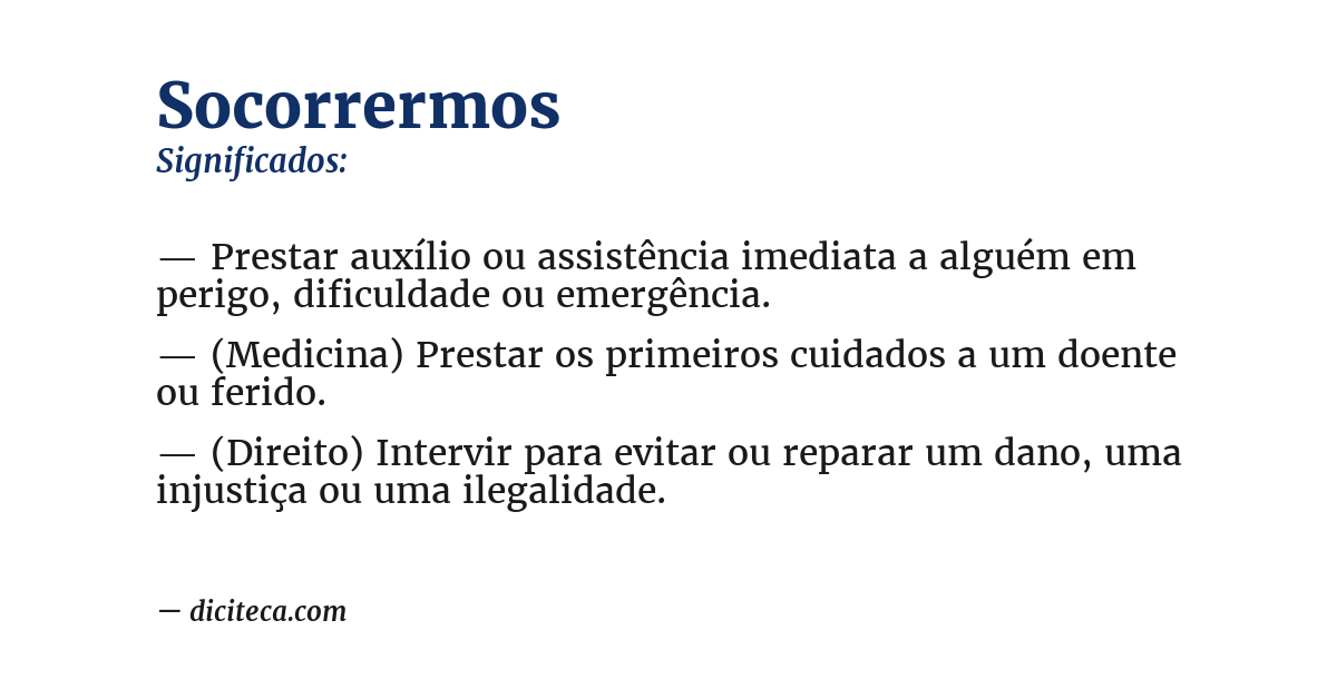Significado de socorrermos