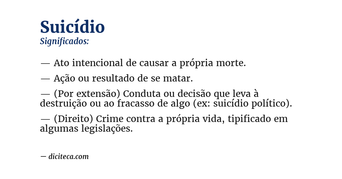 Significado de suicídio