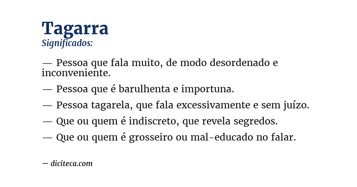 Significado de tagarra
