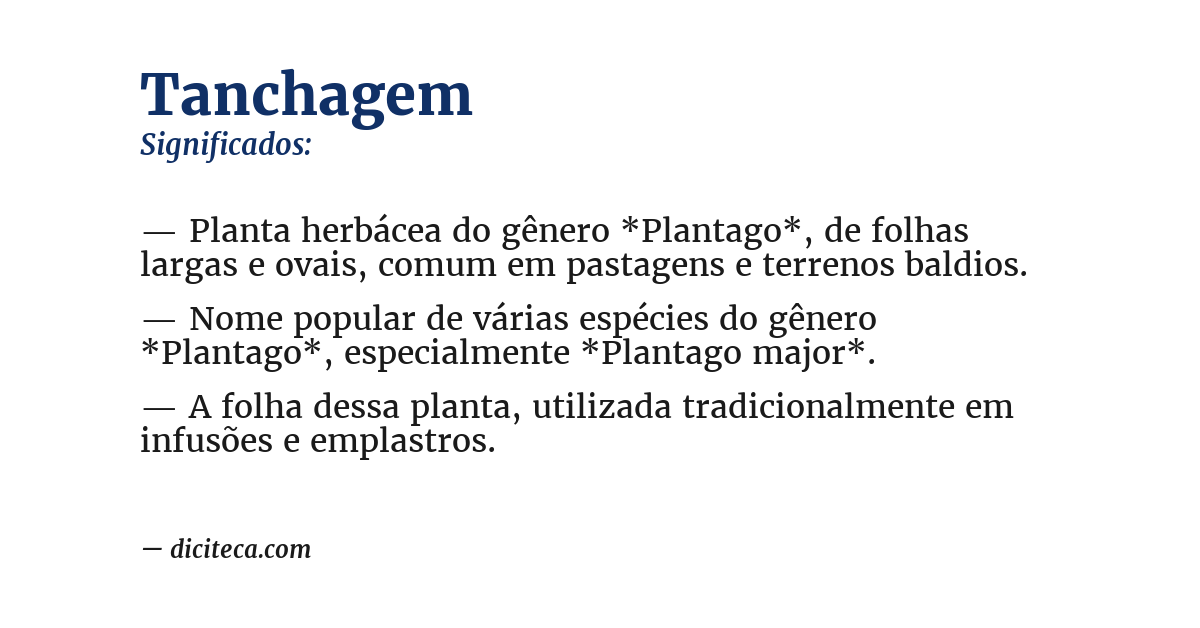 Significado de tanchagem