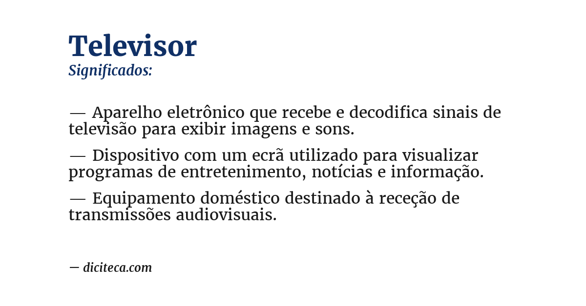 Significado de televisor