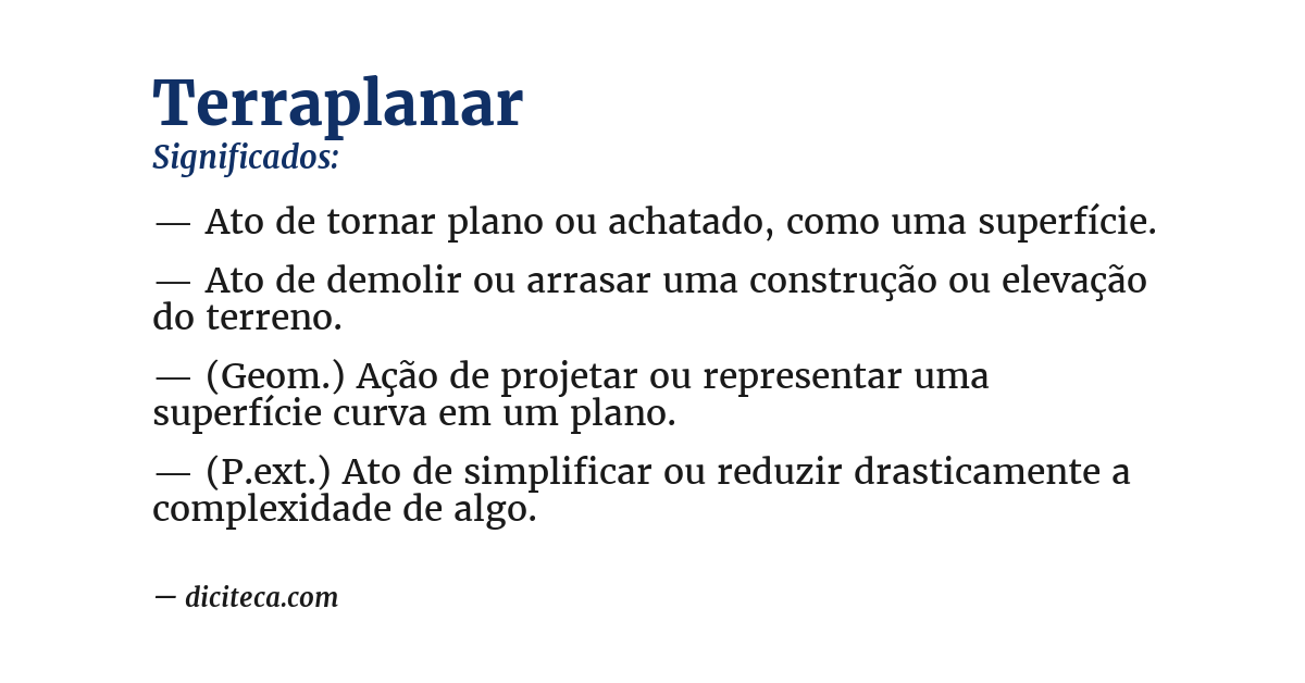 Significado de terraplanar