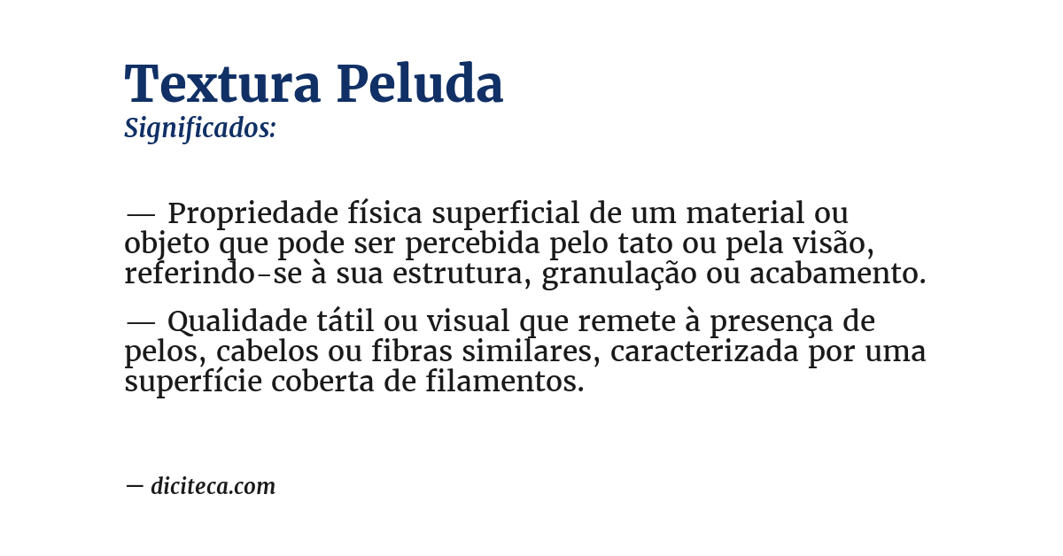 Significado de textura peluda