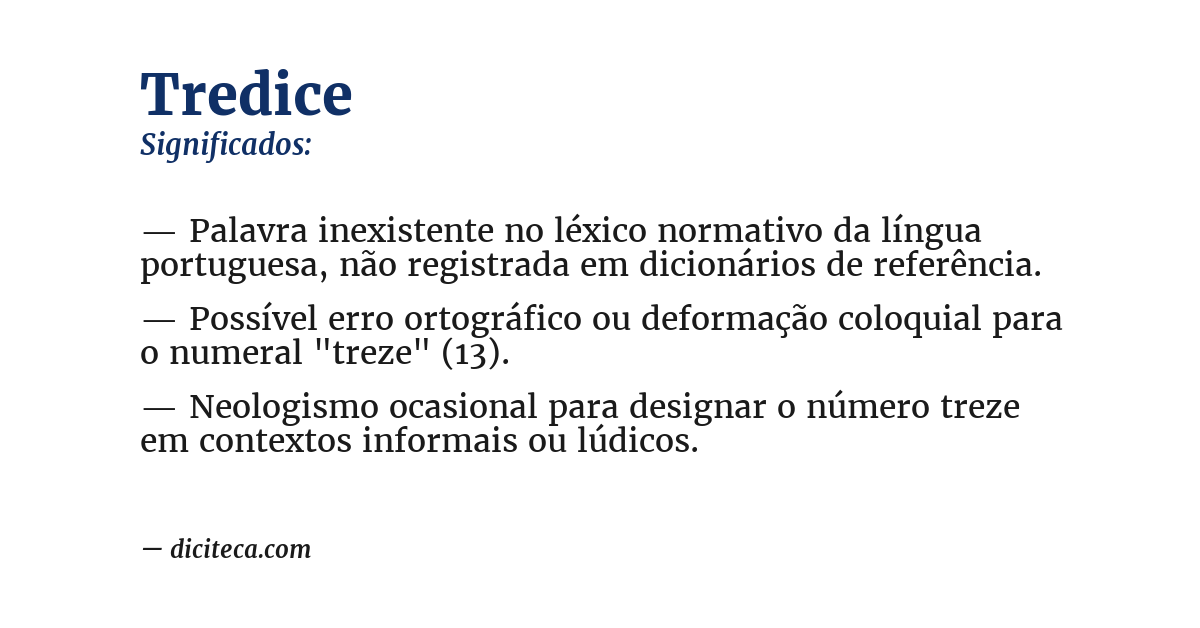 Significado de tredice