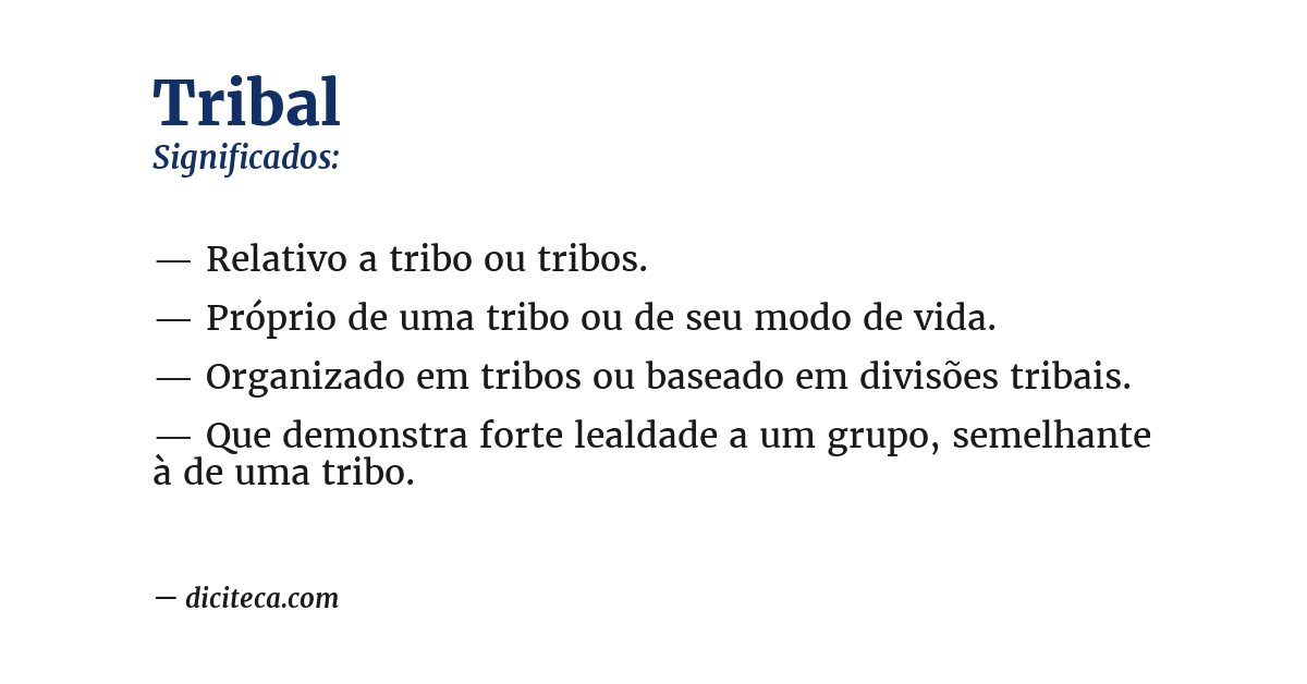 Significado de tribal