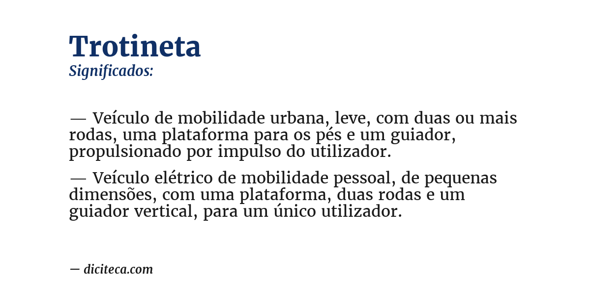 Significado de trotineta