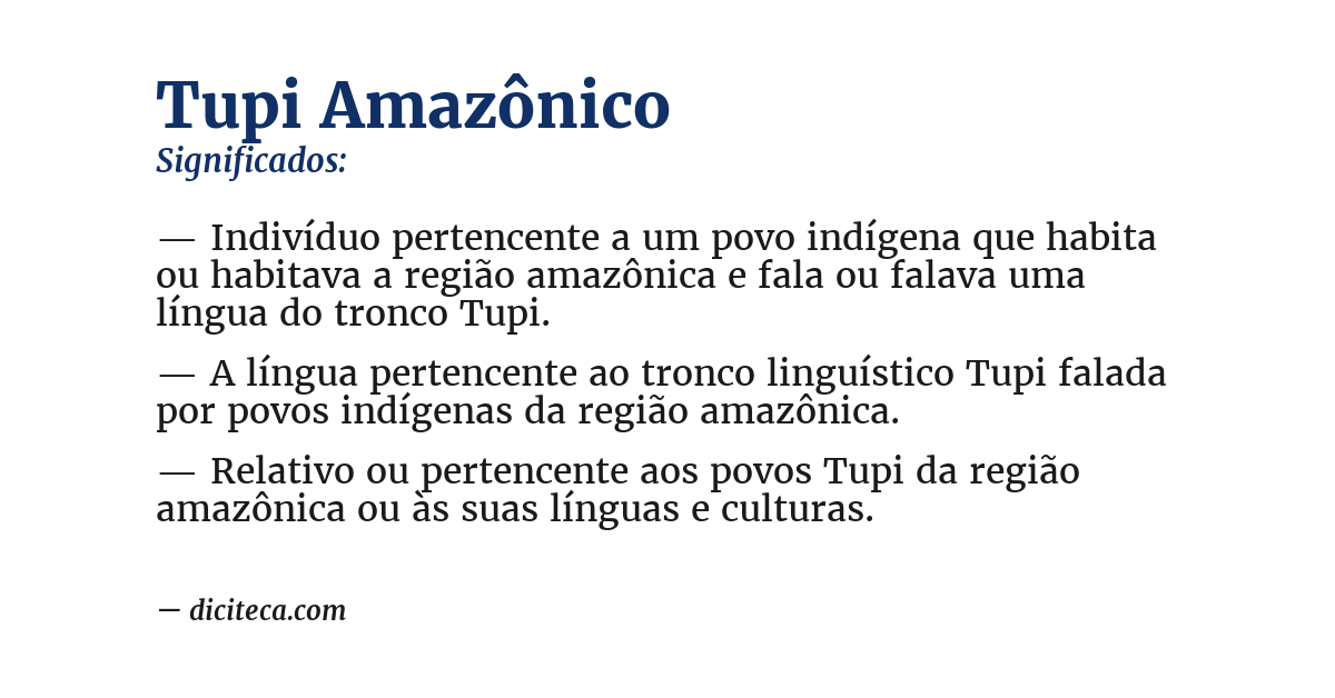 Significado de tupi amazônico