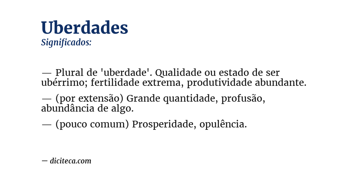 Significado de uberdades