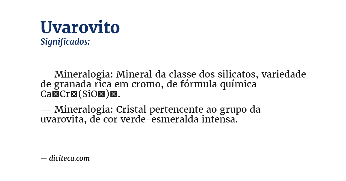 Significado de uvarovito