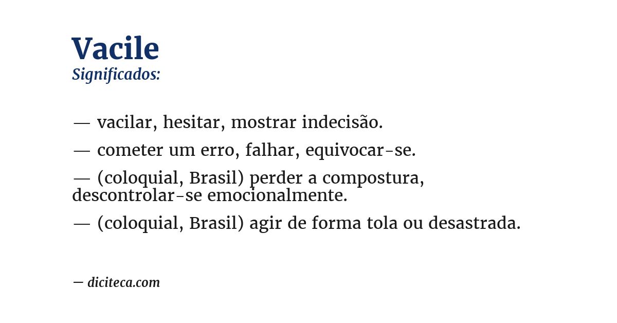 Significado de vacile