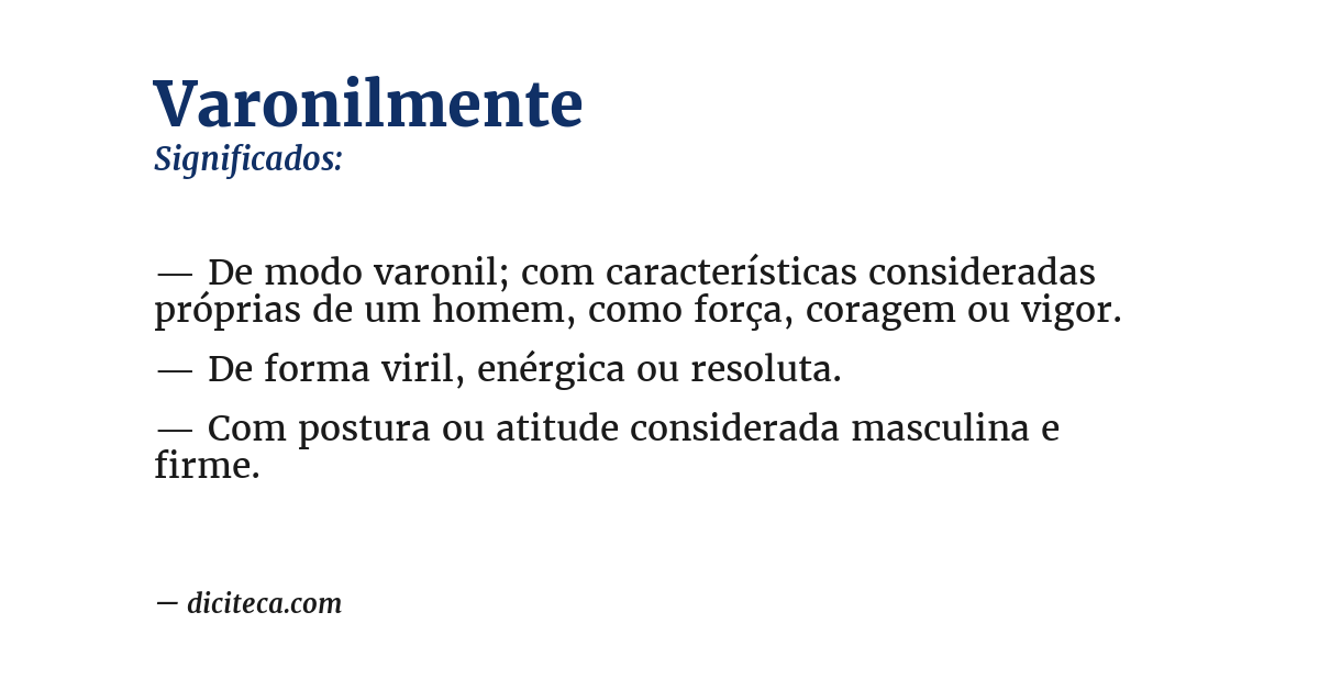Significado de varonilmente
