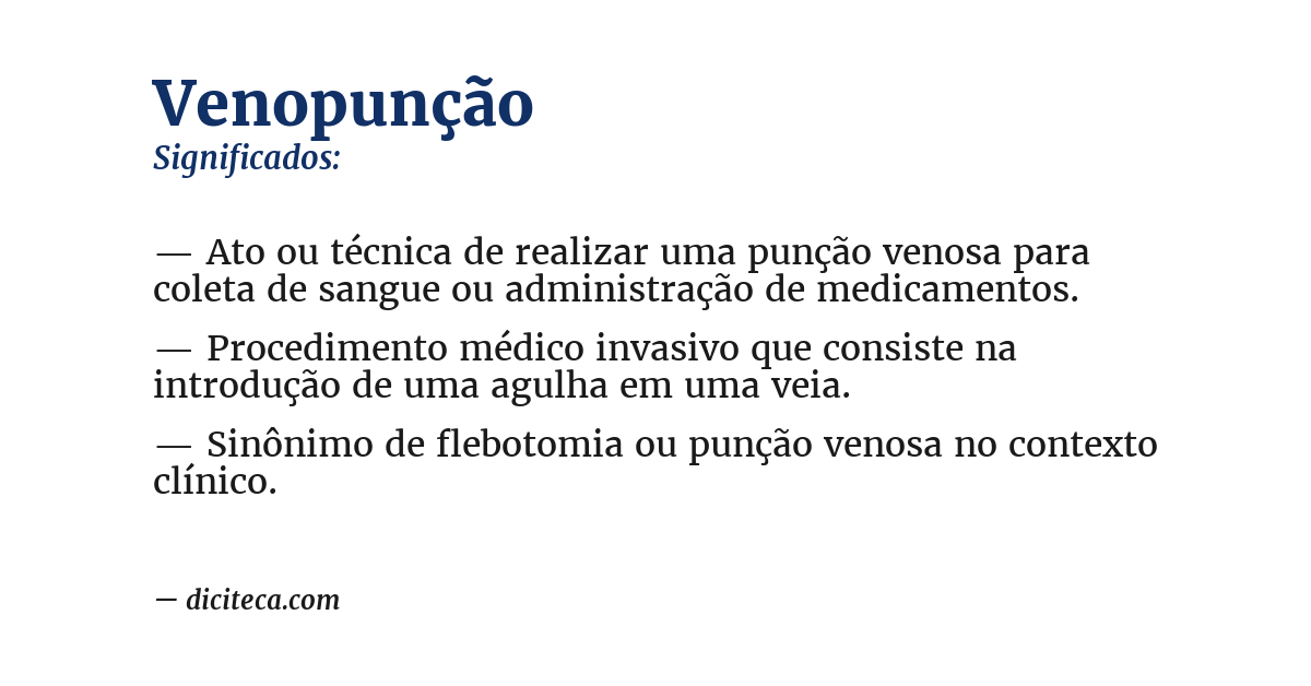 Significado de venopunção