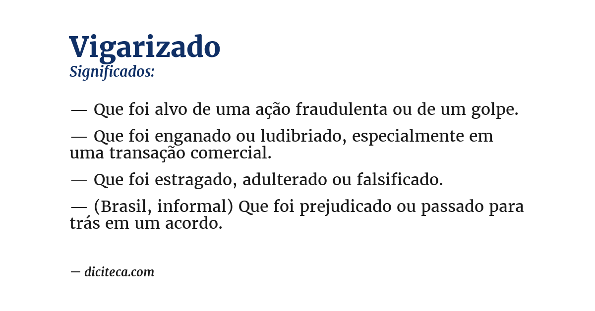 Significado de vigarizado