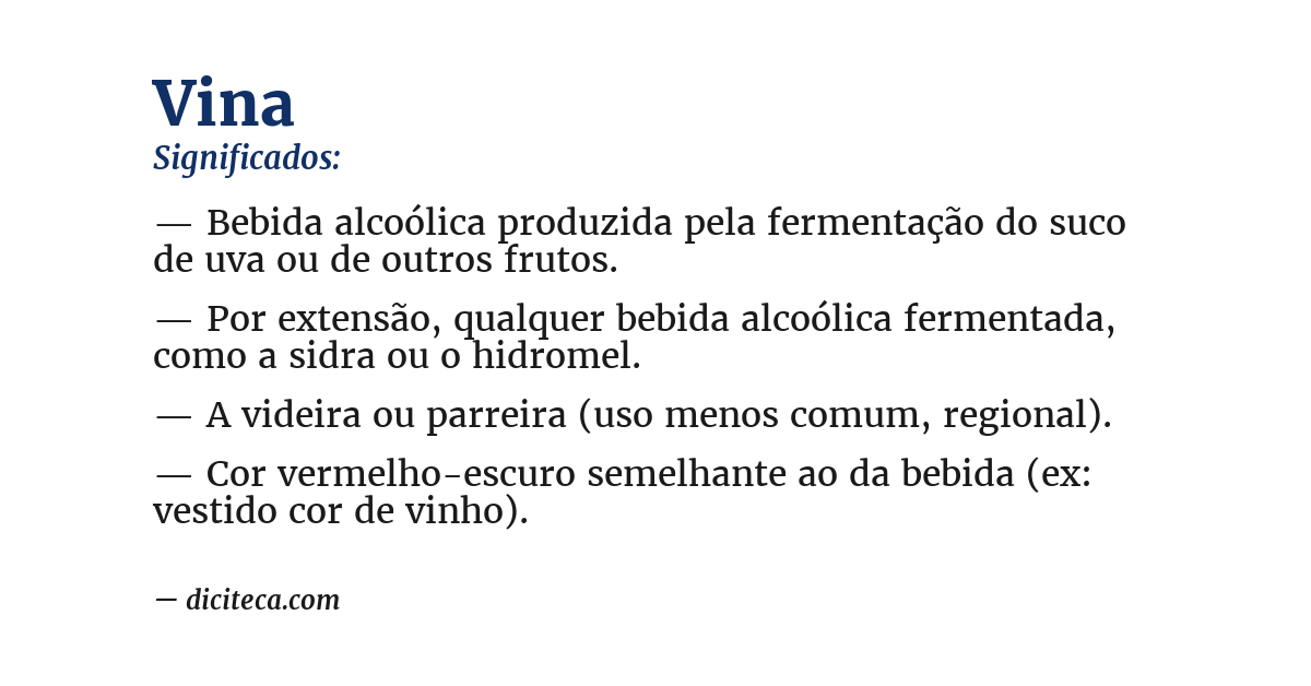 Significado de vina