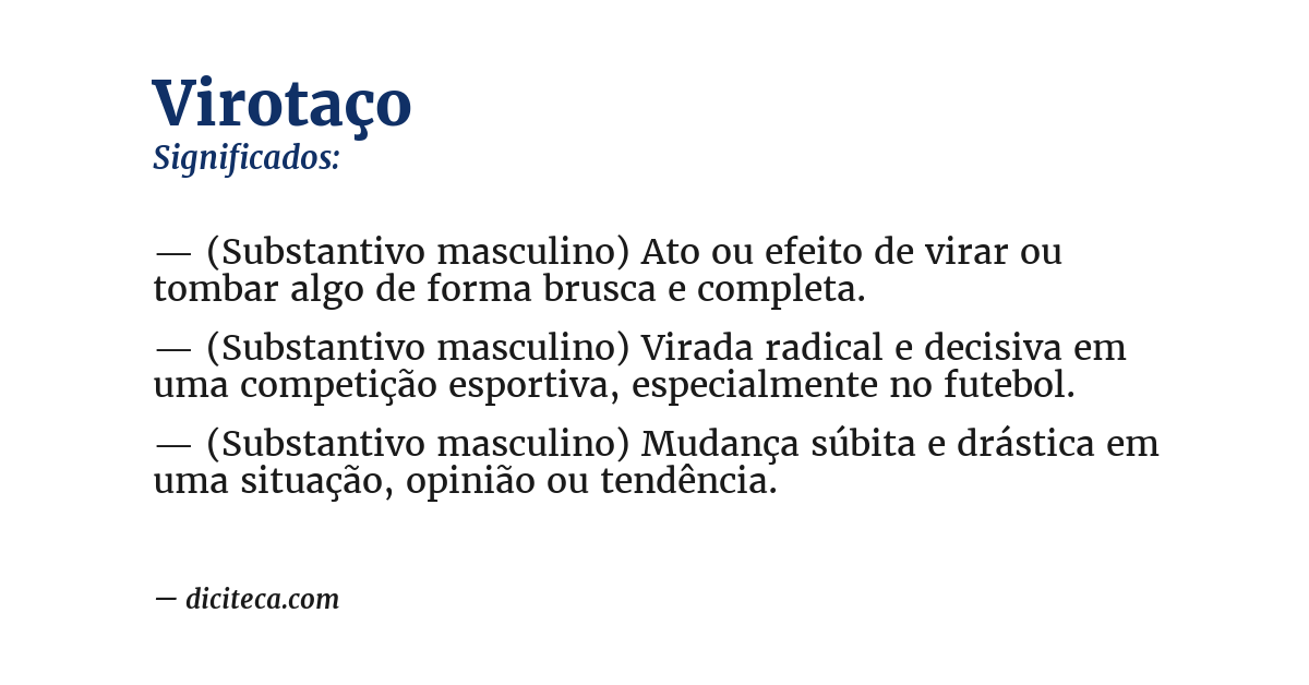 Significado de virotaço
