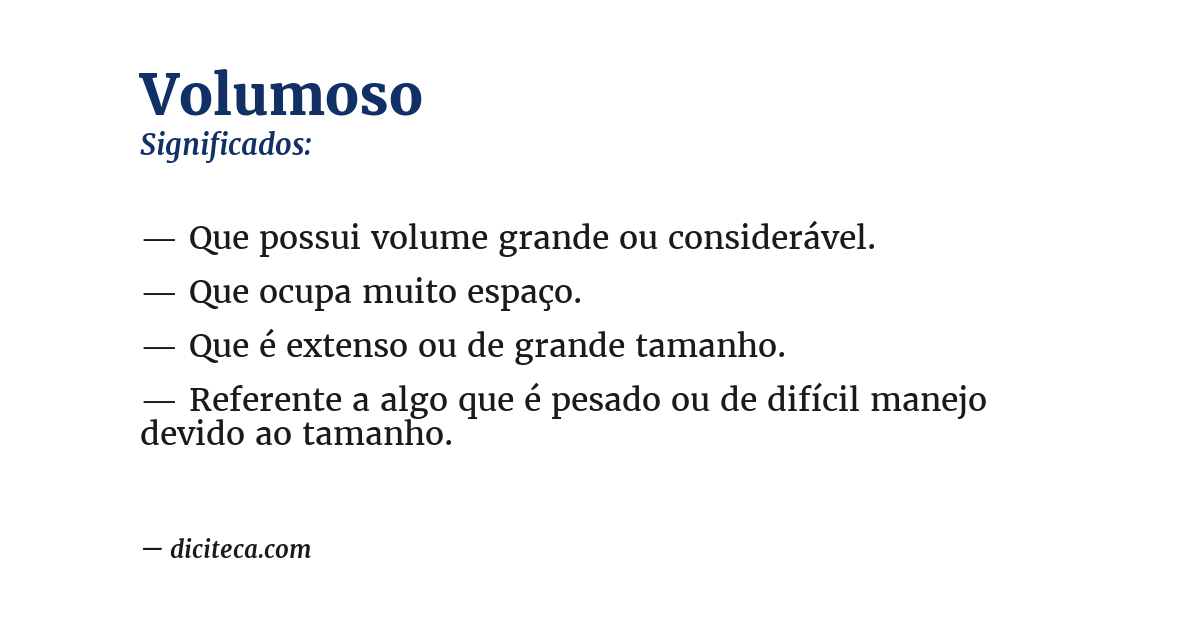 Significado de volumoso