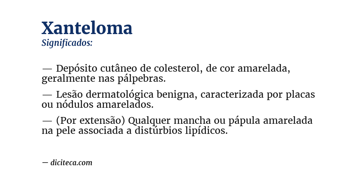 Significado de xanteloma