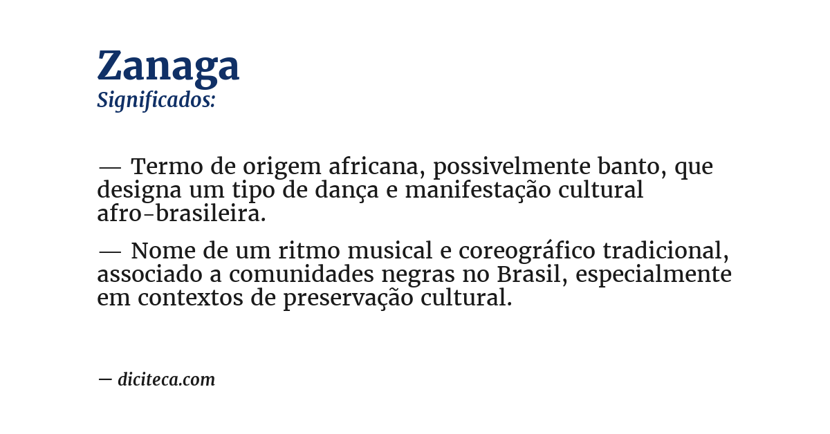 Significado de zanaga