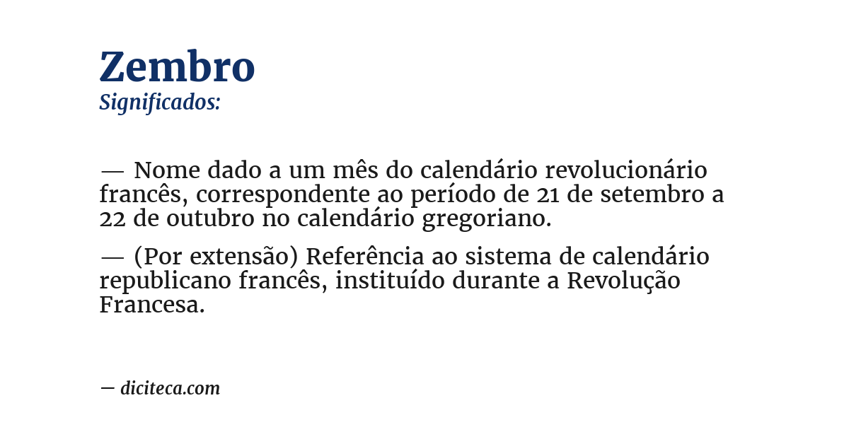 Significado de zembro