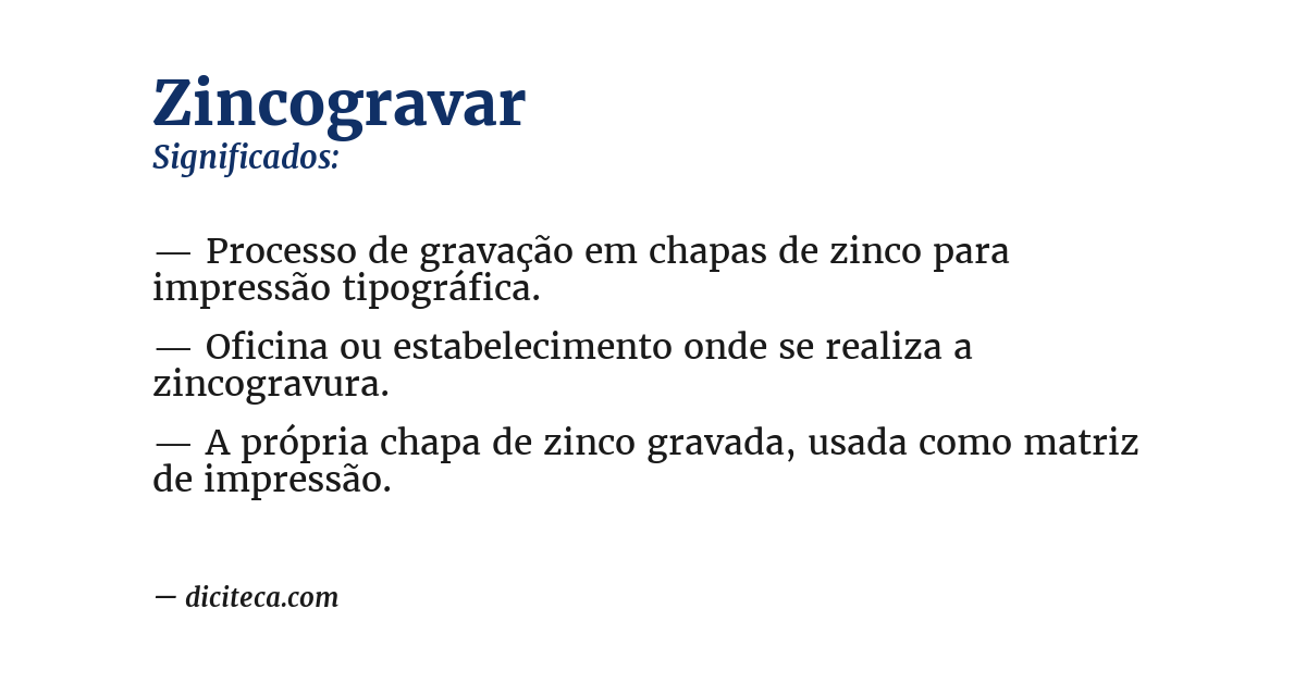 Significado de zincogravar