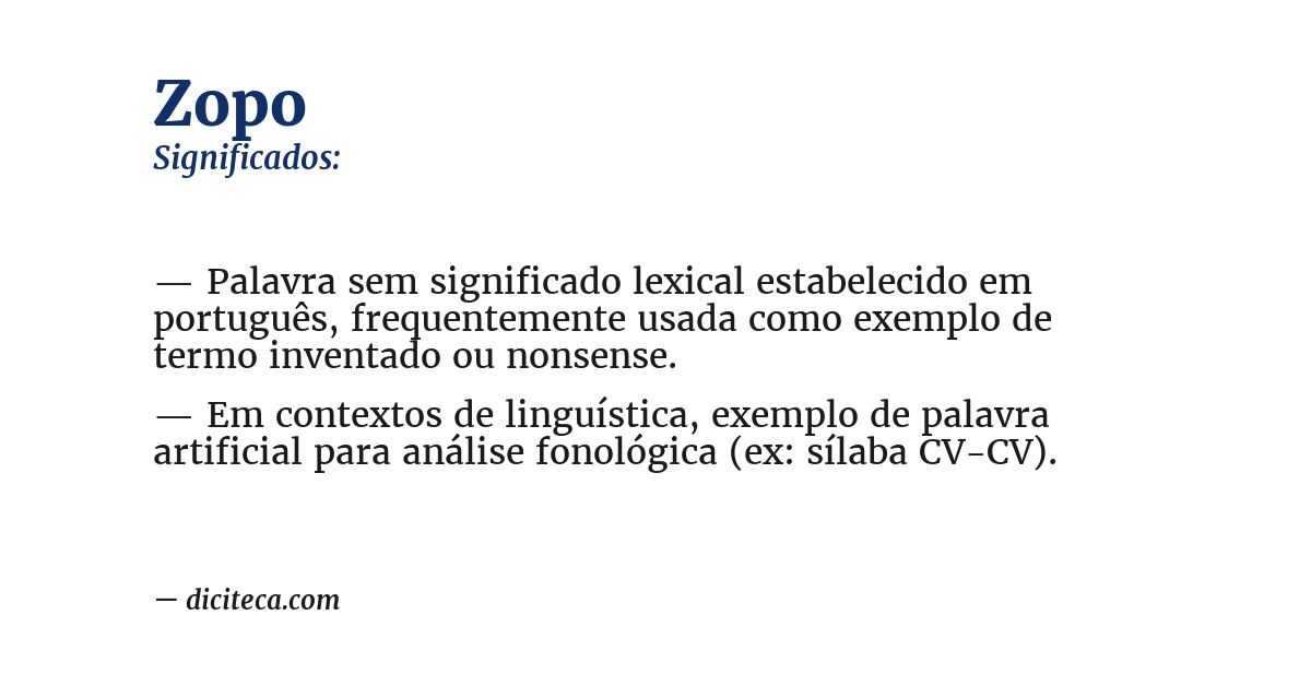 Significado de zopo