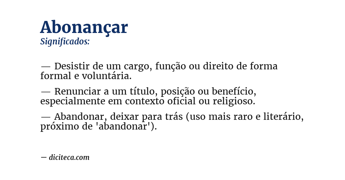 Significado de abonançar