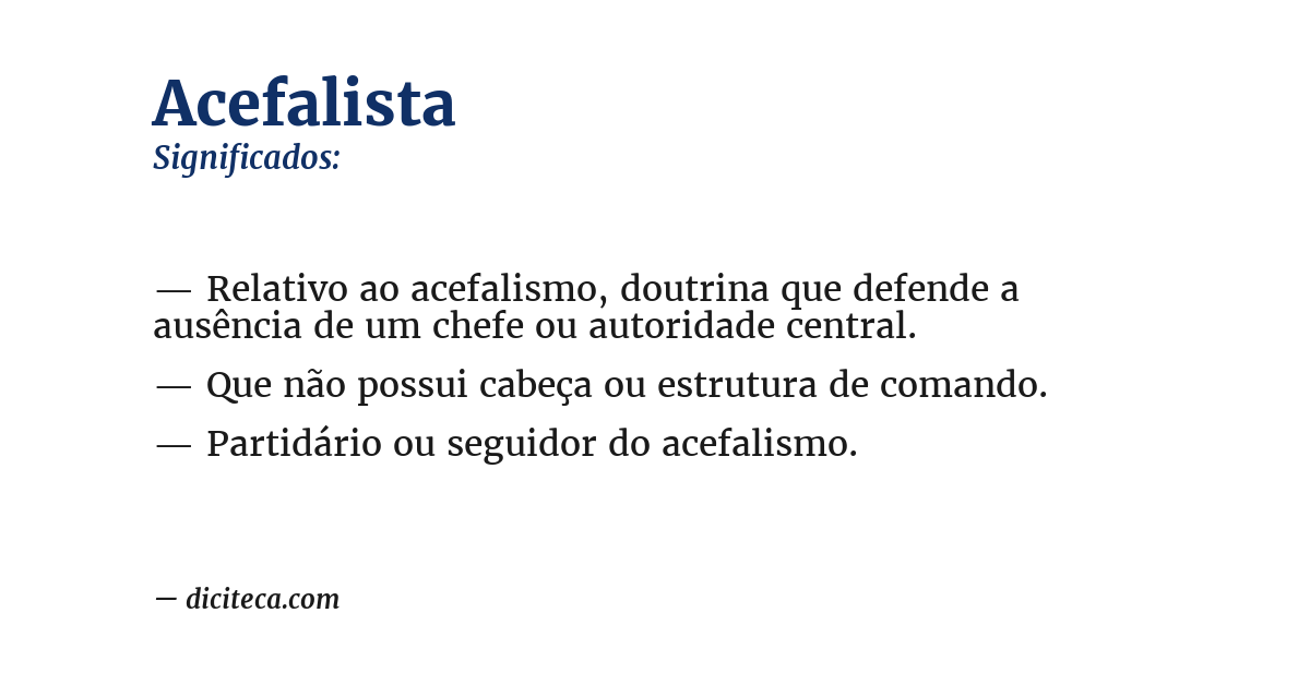 Significado de acefalista