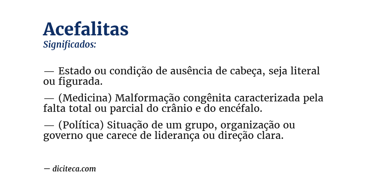 Significado de acefalitas