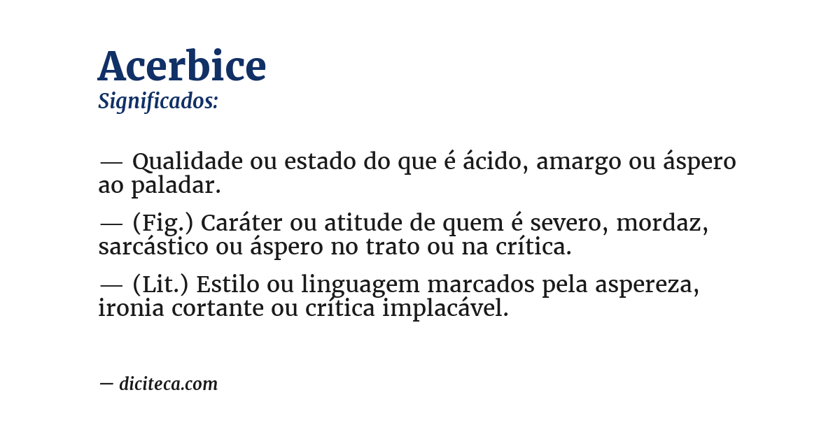 Significado de acerbice
