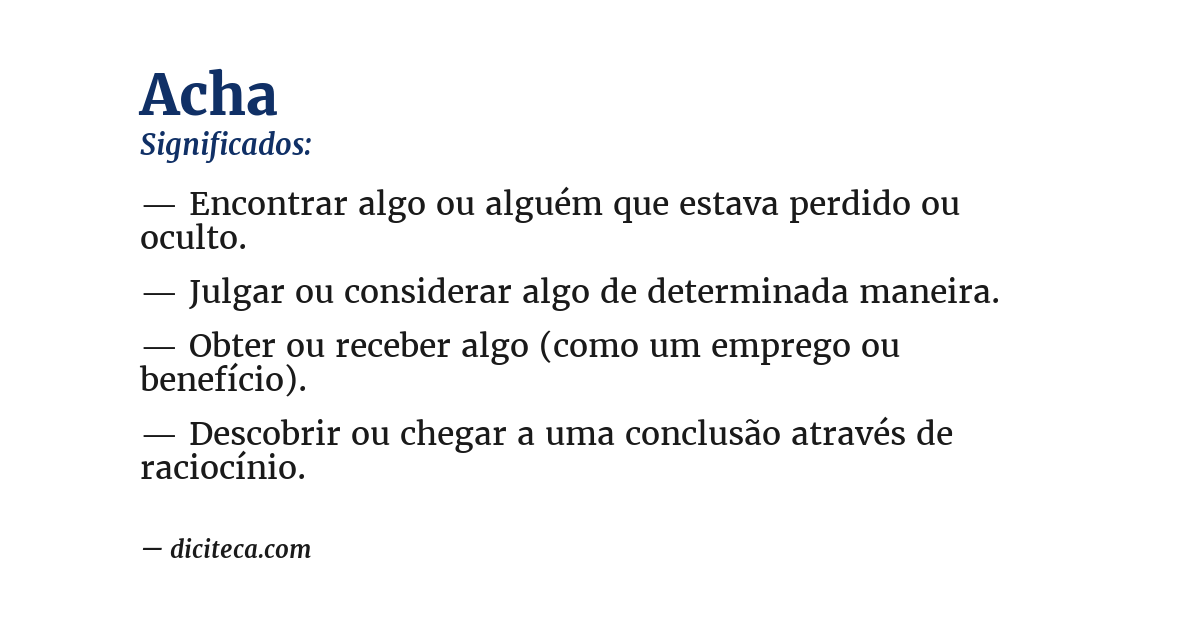 Significado de acha