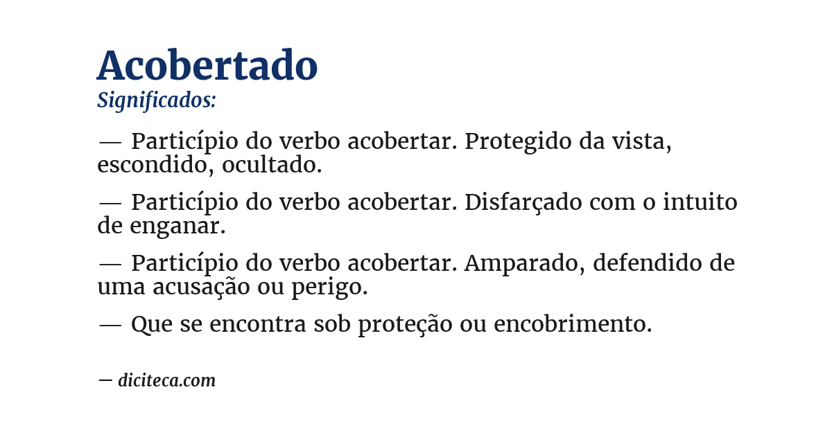 Significado de acobertado