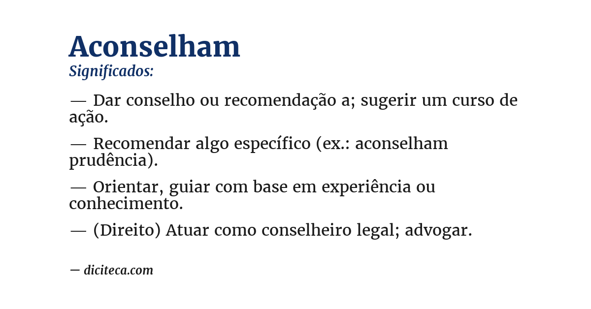 Significado de aconselham